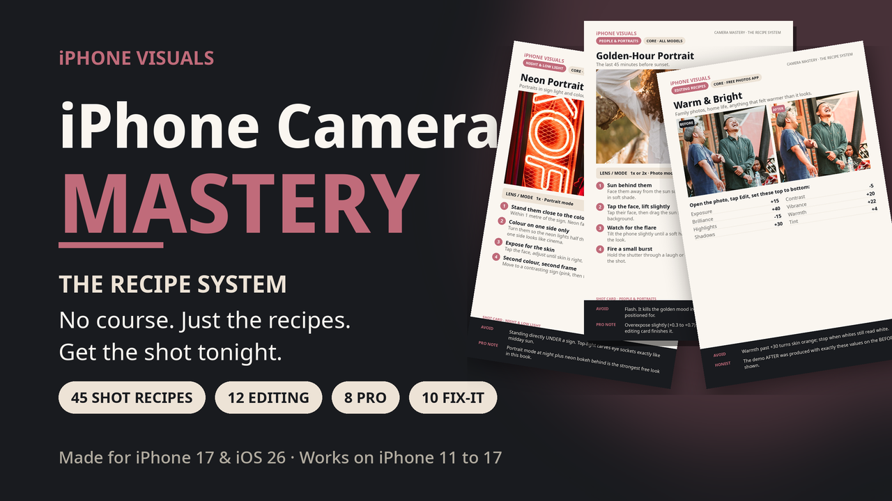 iPhone Camera Mastery, 75 recipe cards for stunning photos